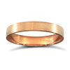 18k Rose Gold Ring - 18ct Rose Gold Standard Weight Flat Court Profile Mirror Finish Wedding Ring - by Hearts Forever Jewellers