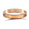 18ct Rose Gold Premium Weight Flat Court Profile Mirror Finish Wedding Ring