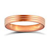 18k Rose Gold Ring - 18ct Rose Gold Standard Weight Flat Court Profile Mirror Finish Wedding Ring - by Hearts Forever Jewellers