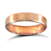 18k Rose Gold Ring - 18ct Rose Gold Standard Weight Flat Court Profile Mirror Finish Wedding Ring - by Hearts Forever Jewellers