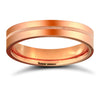 18k Rose Gold Ring - 18ct Rose Gold Standard Weight Flat Court Profile Mirror Finish Wedding Ring - by Hearts Forever Jewellers