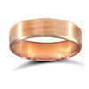 18k Rose Gold Ring - 18ct Rose Gold Standard Weight Flat Court Profile Mirror Finish Wedding Ring - by Hearts Forever Jewellers