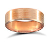 18ct Rose Gold Standard Weight Flat Court Profile Mirror Finish Wedding Ring