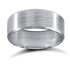 18ct White Gold Standard Weight Flat Court Profile Satin and Bevelled Edge Wedding Ring