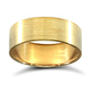 9ct Yellow Gold Standard Weight Flat Court Profile Satin Wedding Ring
