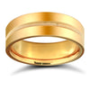 9ct Yellow Gold Standard Weight Flat Court Profile Centre Groove Wedding Ring