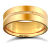 9ct Yellow Gold Standard Weight Flat Court Profile Centre Groove Wedding Ring