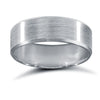 18ct White Gold Standard Weight Flat Profile Satin and Bevelled Edge Wedding Ring