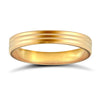 18ct Yellow Gold Standard Weight Flat Profile Double Groove Wedding Ring