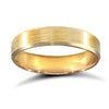 18ct Yellow Gold Standard Weight Flat Profile Satin and Bevelled Edge Wedding Ring