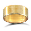 18ct Yellow Gold Standard Weight Flat Profile Satin and Bevelled Edge Wedding Ring