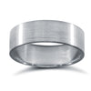 9ct White Gold Standard Weight Flat Profile Satin Wedding Ring