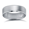 9ct White Gold Standard Weight Flat Profile Bevelled Edge Wedding Ring