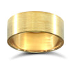 9ct Yellow Gold Standard Weight Flat Profile Satin Wedding Ring