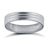 Platinum Standard Weight Flat Profile Double Groove Wedding Ring