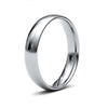 18ct White Gold 4mm Lightweight Court Profile Mirror Finish Wedding Ring