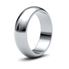 Platinum Premium Weight D-Shape Profile Mirror Finish Wedding Ring