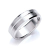 7mm Flat Court Bevelled Edge Centre Groove Matt Wedding Band