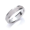 5mm Flat Court Mill Grain Centre Wedding Band