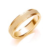 5mm Flat Court Mill Grain Centre Wedding Band