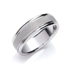 7mm Flat Court Mill Grain Centre Wedding Band