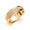 7mm Flat Court Mill Grain Centre Wedding Band