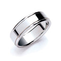 7mm Flat Court Track Edge Polish Wedding Band