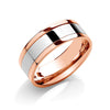 7mm Flat Court Two Colour with Parallel Groove Wedding Band