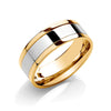 7mm Flat Court Two Colour with Parallel Groove Wedding Band