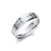 18k White Gold Jewellery - 6mm F/C Bevelled Edge Rectangular Grooves Matt Finish - by Hearts Forever Jewellers
