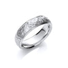 18k White Gold Jewellery - 6mm Court Hammered Style & Polished Edges Matt Centre - by Hearts Forever Jewellers