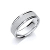 18k White Gold Jewellery - 7mm F/C Grind Stone Sandblast Centre & Polished Edges - by Hearts Forever Jewellers