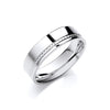 18k White Gold Jewellery - 6mm Flat Court Mill Grain Illusion Setting - by Hearts Forever Jewellers