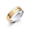 18k Rose Gold Jewellery - 7mm Two Colour Track Edges & Centre - by Hearts Forever Jewellers