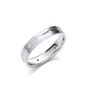 18k White Gold Diamond Jewellery - 0.06ctw 6st Brilliant Cut Diamond Set 4mm Flat Court Centre Groove Wedding Band - by Hearts Forever Jewellers