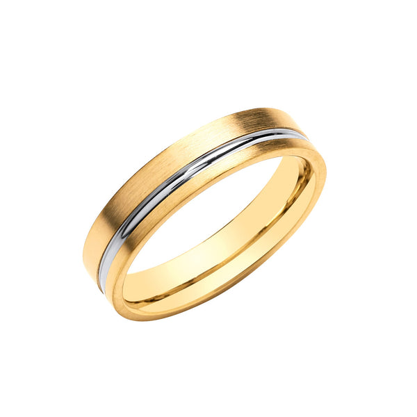 18k Rose Gold Jewellery - 5mm Flat Court with Groove - Matt/Polished Finish - by Hearts Forever Jewellers
