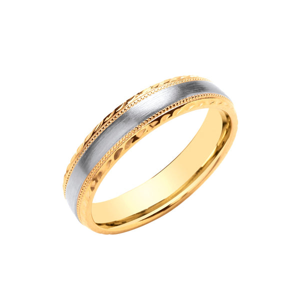 18k Rose Gold Jewellery - 5mm D-Shape Millgrain & D/C Edge - by Hearts Forever Jewellers
