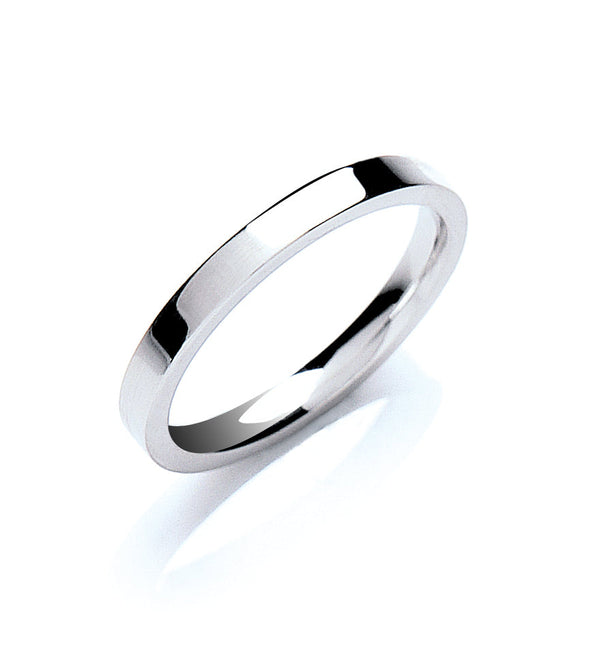 18k White Gold Jewellery - 2.5mm Premium Flat Court - by Hearts Forever Jewellers