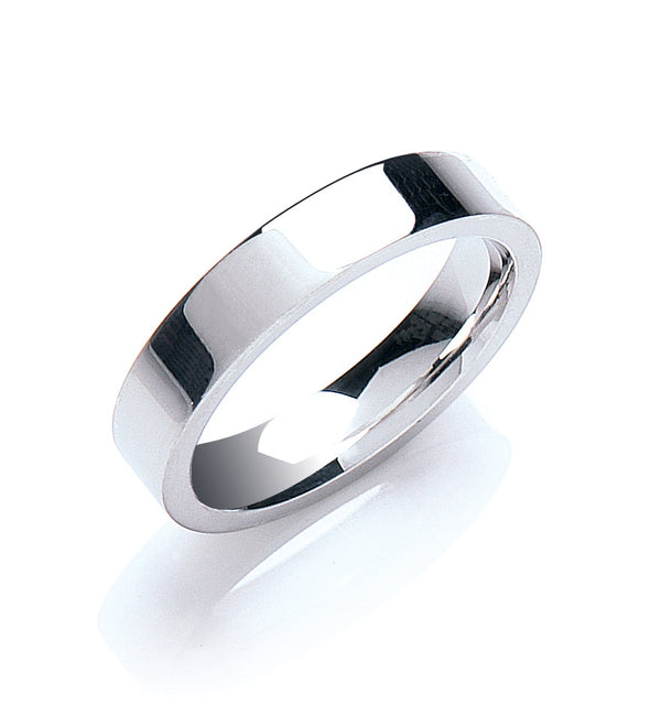 18k White Gold Jewellery - 4mm Premium Flat Court - by Hearts Forever Jewellers