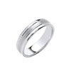 18k White Gold Jewellery - 6mm Soft Court Polished Edges & Matt Centre Wedding Band - by Hearts Forever Jewellers