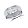 18ct White Gold Standard Weight Court Profile Centre Groove Wedding Ring