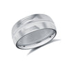 18ct White Gold Standard Weight Court Profile Centre Groove Wedding Ring