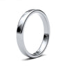 9ct White Gold Standard Weight Court Profile Mirror Finish Wedding Ring