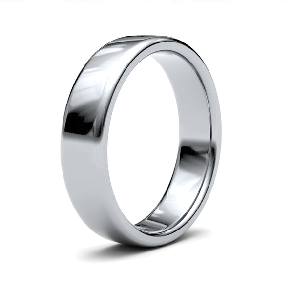 9k White Gold Ring - 9ct White Gold Standard Weight Court Profile Mirror Finish Wedding Ring - by Hearts Forever Jewellers