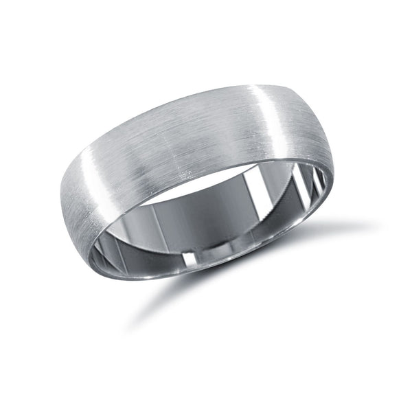 9k White Gold Ring - 9ct White Gold Standard Weight Court Profile Mirror Finish Wedding Ring - by Hearts Forever Jewellers