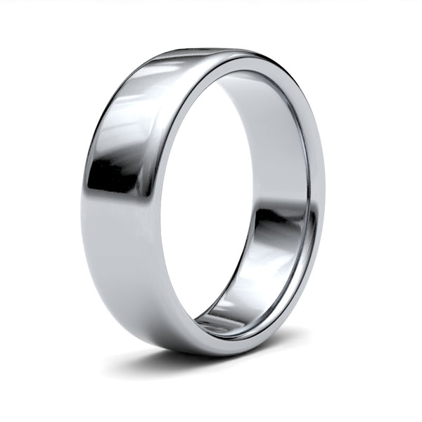 9k White Gold Ring - 9ct White Gold Standard Weight Court Profile Mirror Finish Wedding Ring - by Hearts Forever Jewellers