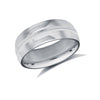9k White Gold Ring - 9ct White Gold Standard Weight Court Profile Centre Groove Wedding Ring - by Hearts Forever Jewellers