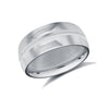 9k White Gold Ring - 9ct White Gold Standard Weight Court Profile Centre Groove Wedding Ring - by Hearts Forever Jewellers