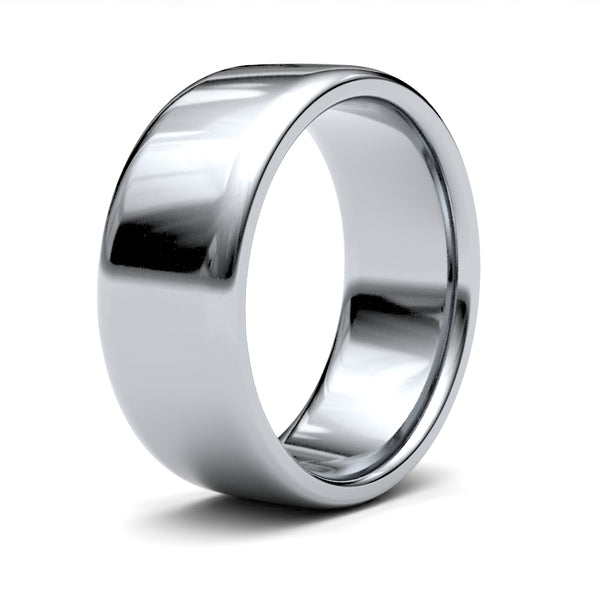 9k White Gold Ring - 9ct White Gold Standard Weight Court Profile Mirror Finish Wedding Ring - by Hearts Forever Jewellers