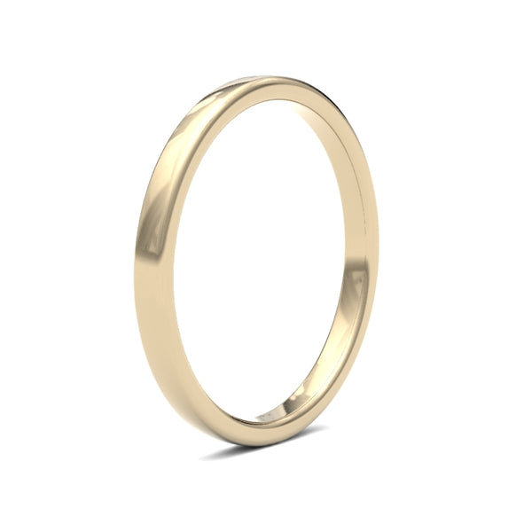 9k Yellow Gold Ring - 9ct Yellow Gold Standard Weight Court Profile Mirror Finish Wedding Ring - by Hearts Forever Jewellers
